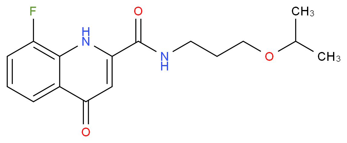 8-fluoro-N-(3-isopropoxypropyl)-4-oxo-1,4-dihydroquinoline-2-carboxamide_Molecular_structure_CAS_)