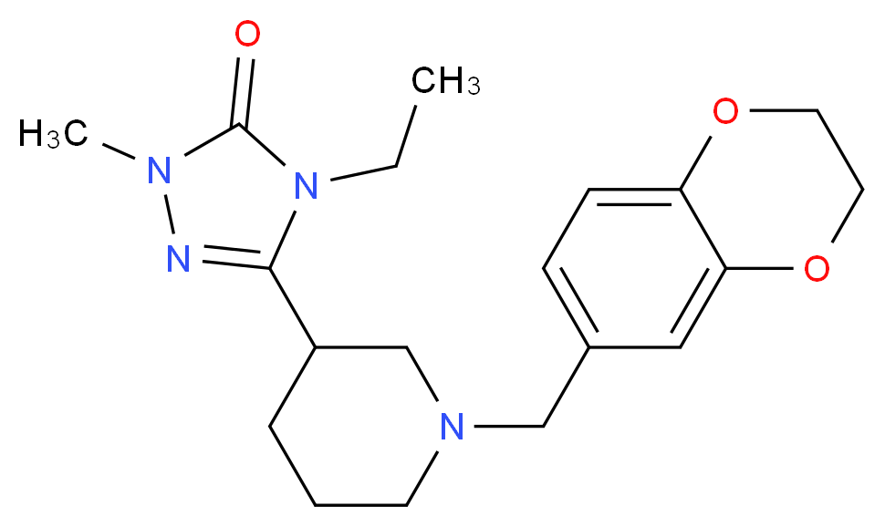 5-[1-(2,3-dihydro-1,4-benzodioxin-6-ylmethyl)piperidin-3-yl]-4-ethyl-2-methyl-2,4-dihydro-3H-1,2,4-triazol-3-one_Molecular_structure_CAS_)