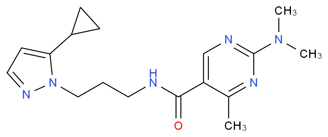 N-[3-(5-cyclopropyl-1H-pyrazol-1-yl)propyl]-2-(dimethylamino)-4-methyl-5-pyrimidinecarboxamide_Molecular_structure_CAS_)