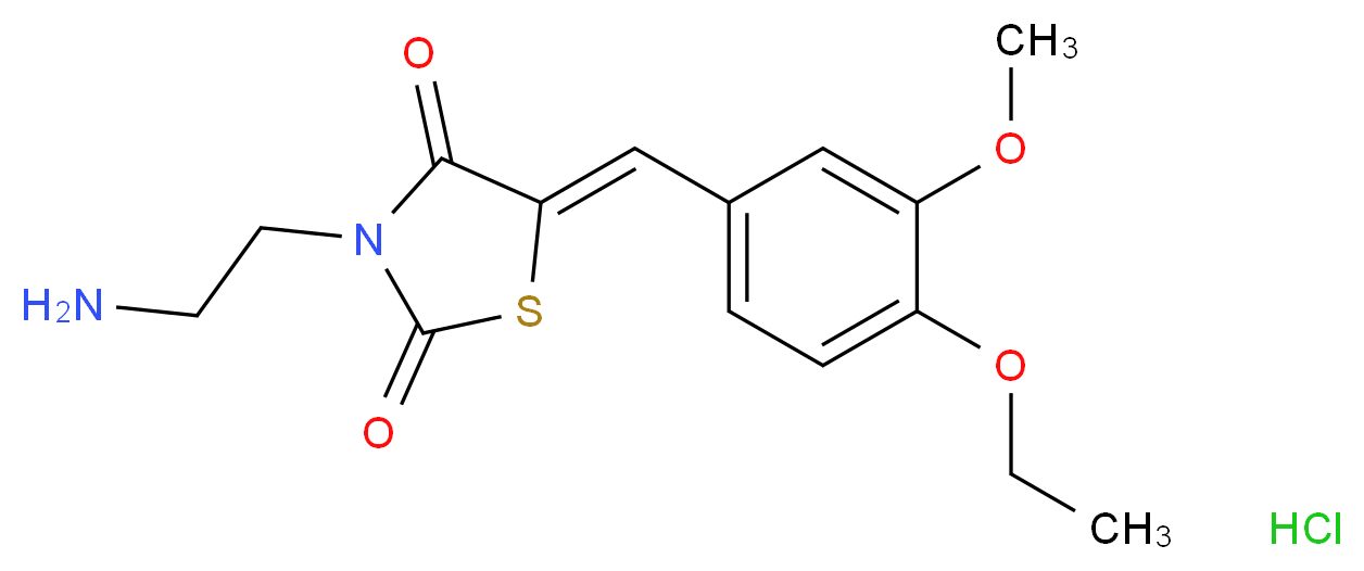 (5Z)-3-(2-aminoethyl)-5-(4-ethoxy-3-methoxybenzylidene)-1,3-thiazolidine-2,4-dione hydrochloride_Molecular_structure_CAS_)
