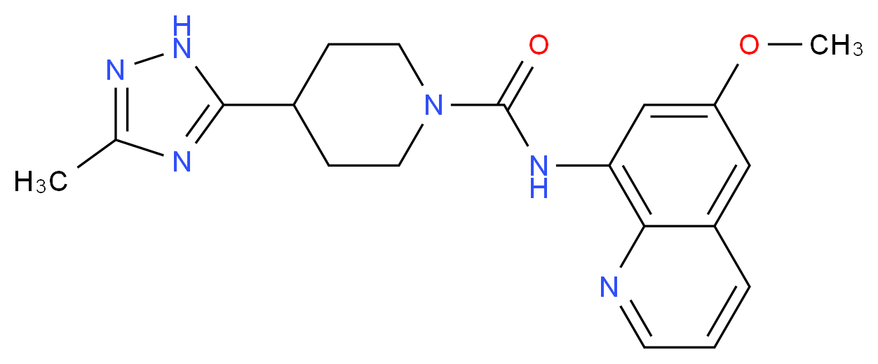 N-(6-methoxyquinolin-8-yl)-4-(3-methyl-1H-1,2,4-triazol-5-yl)piperidine-1-carboxamide_Molecular_structure_CAS_)
