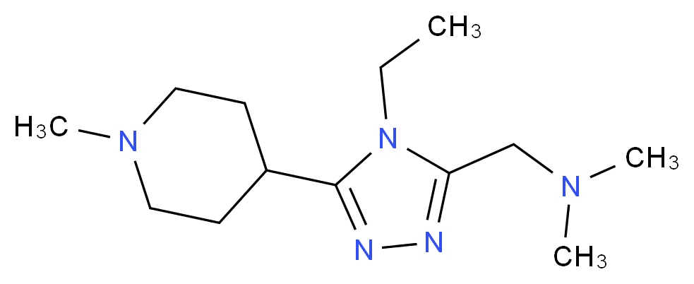 1-[4-ethyl-5-(1-methylpiperidin-4-yl)-4H-1,2,4-triazol-3-yl]-N,N-dimethylmethanamine_Molecular_structure_CAS_)