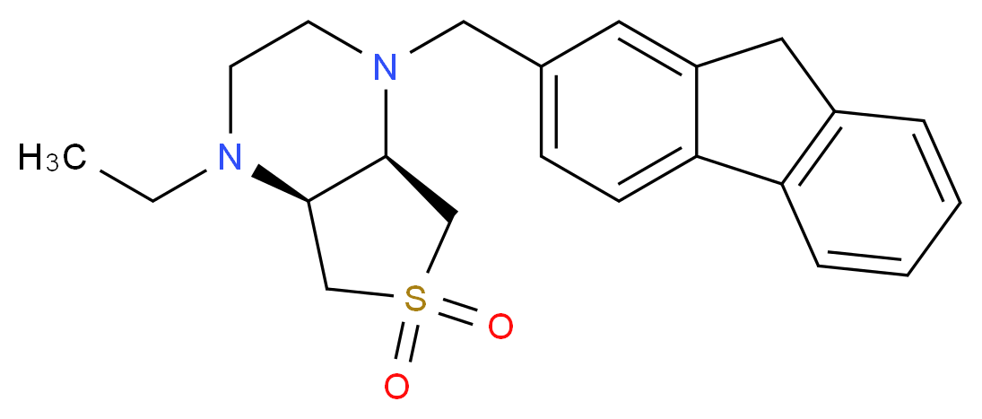 (4aR*,7aS*)-1-ethyl-4-(9H-fluoren-2-ylmethyl)octahydrothieno[3,4-b]pyrazine 6,6-dioxide_Molecular_structure_CAS_)