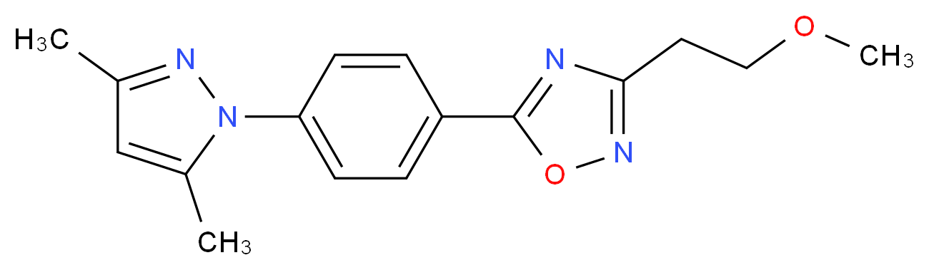 5-[4-(3,5-dimethyl-1H-pyrazol-1-yl)phenyl]-3-(2-methoxyethyl)-1,2,4-oxadiazole_Molecular_structure_CAS_)