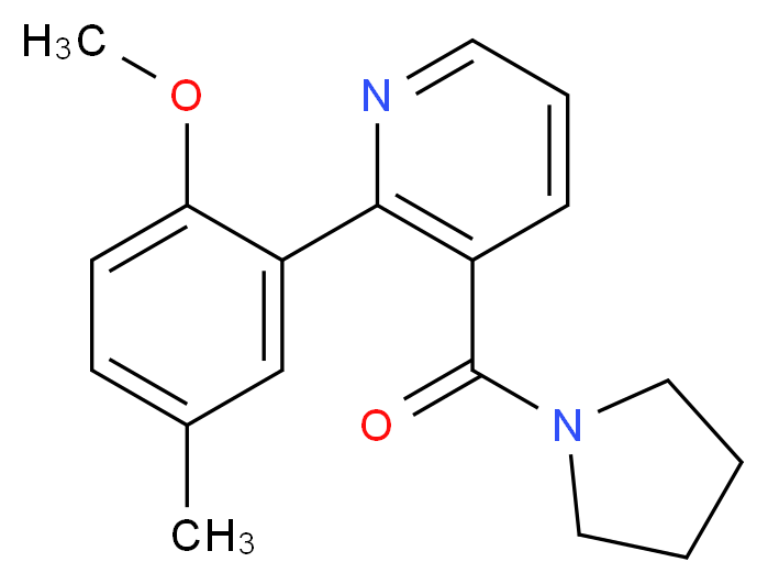 2-(2-methoxy-5-methylphenyl)-3-(pyrrolidin-1-ylcarbonyl)pyridine_Molecular_structure_CAS_)