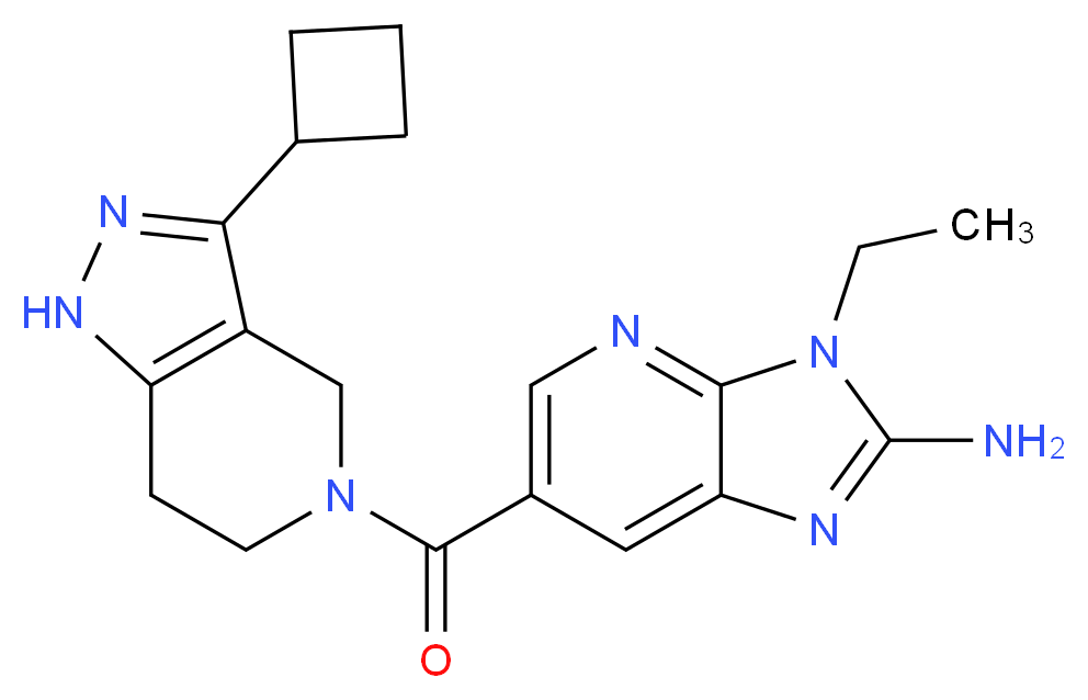 6-[(3-cyclobutyl-1,4,6,7-tetrahydro-5H-pyrazolo[4,3-c]pyridin-5-yl)carbonyl]-3-ethyl-3H-imidazo[4,5-b]pyridin-2-amine_Molecular_structure_CAS_)