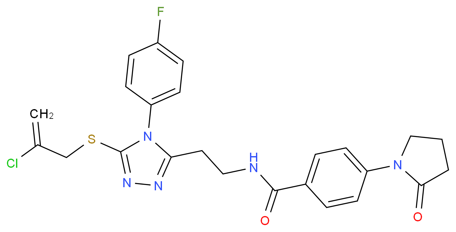 N-{2-[5-[(2-chloro-2-propen-1-yl)thio]-4-(4-fluorophenyl)-4H-1,2,4-triazol-3-yl]ethyl}-4-(2-oxo-1-pyrrolidinyl)benzamide_Molecular_structure_CAS_)