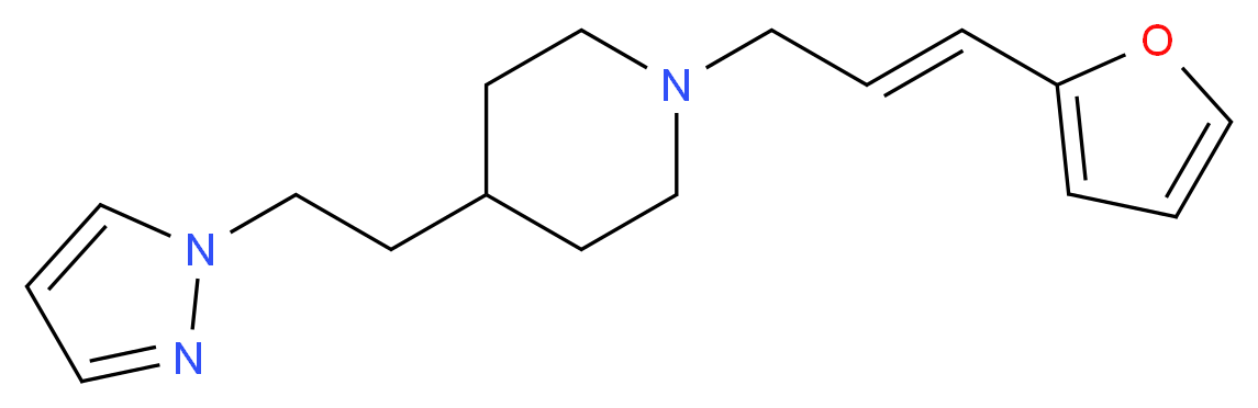 1-[(2E)-3-(2-furyl)prop-2-en-1-yl]-4-[2-(1H-pyrazol-1-yl)ethyl]piperidine_Molecular_structure_CAS_)