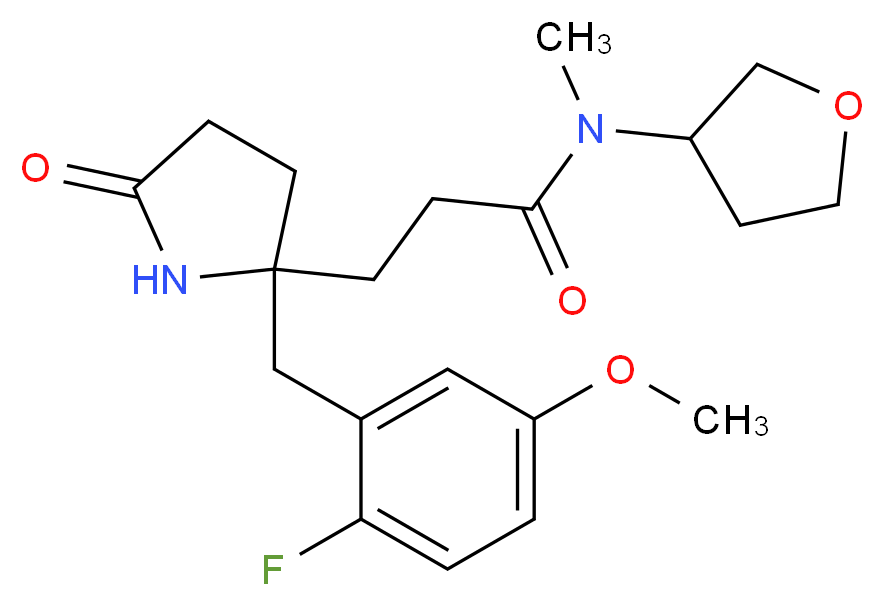 3-[2-(2-fluoro-5-methoxybenzyl)-5-oxo-2-pyrrolidinyl]-N-methyl-N-(tetrahydro-3-furanyl)propanamide_Molecular_structure_CAS_)