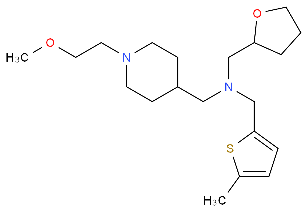 1-[1-(2-methoxyethyl)-4-piperidinyl]-N-[(5-methyl-2-thienyl)methyl]-N-(tetrahydro-2-furanylmethyl)methanamine_Molecular_structure_CAS_)