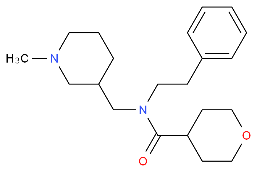 N-[(1-methyl-3-piperidinyl)methyl]-N-(2-phenylethyl)tetrahydro-2H-pyran-4-carboxamide_Molecular_structure_CAS_)