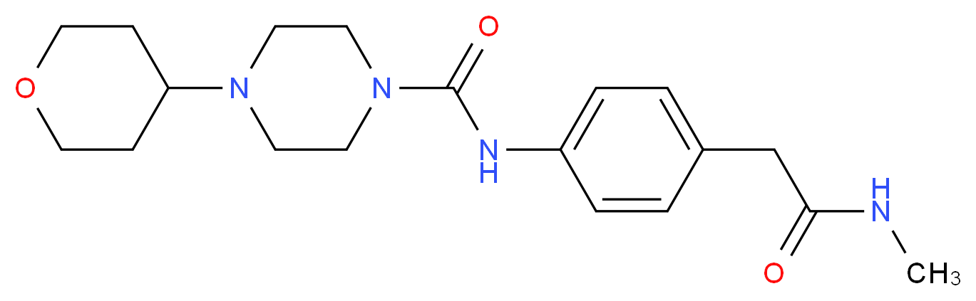 N-{4-[2-(methylamino)-2-oxoethyl]phenyl}-4-(tetrahydro-2H-pyran-4-yl)piperazine-1-carboxamide_Molecular_structure_CAS_)