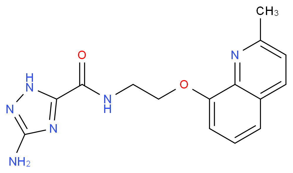 3-amino-N-{2-[(2-methylquinolin-8-yl)oxy]ethyl}-1H-1,2,4-triazole-5-carboxamide_Molecular_structure_CAS_)
