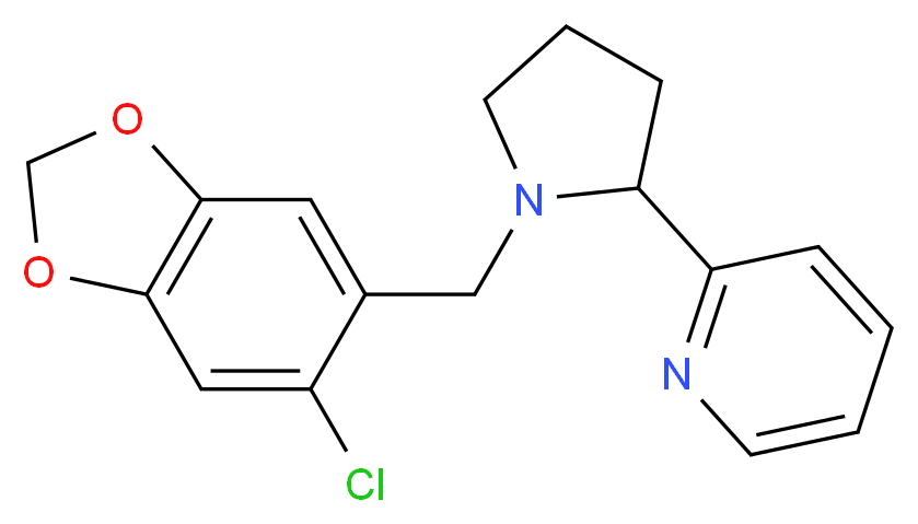 2-{1-[(6-chloro-1,3-benzodioxol-5-yl)methyl]-2-pyrrolidinyl}pyridine_Molecular_structure_CAS_)
