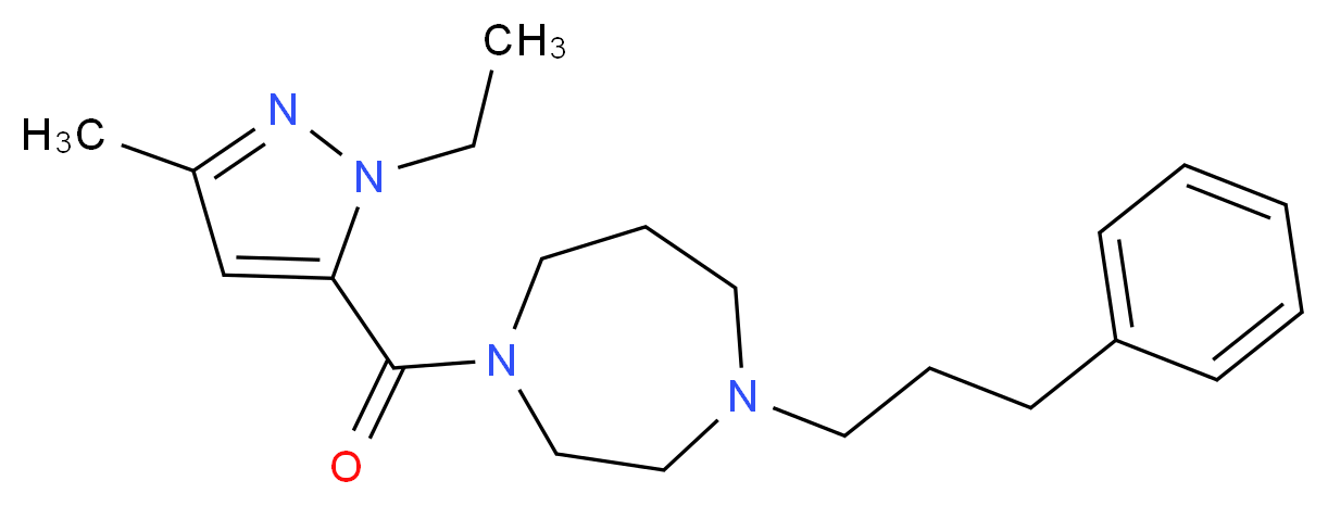 1-[(1-ethyl-3-methyl-1H-pyrazol-5-yl)carbonyl]-4-(3-phenylpropyl)-1,4-diazepane_Molecular_structure_CAS_)