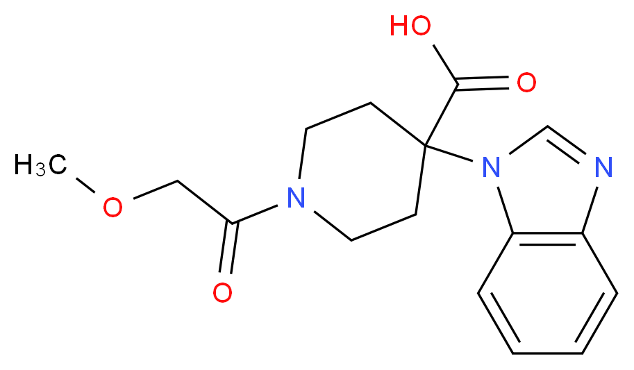 4-(1H-benzimidazol-1-yl)-1-(methoxyacetyl)piperidine-4-carboxylic acid_Molecular_structure_CAS_)