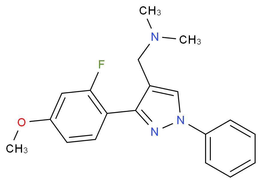 1-[3-(2-fluoro-4-methoxyphenyl)-1-phenyl-1H-pyrazol-4-yl]-N,N-dimethylmethanamine_Molecular_structure_CAS_)