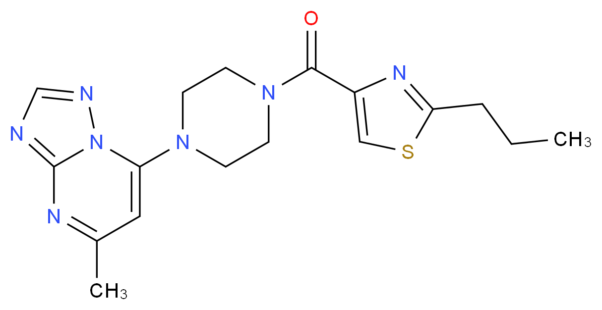 5-methyl-7-{4-[(2-propyl-1,3-thiazol-4-yl)carbonyl]-1-piperazinyl}[1,2,4]triazolo[1,5-a]pyrimidine_Molecular_structure_CAS_)