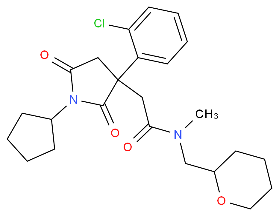 2-[3-(2-chlorophenyl)-1-cyclopentyl-2,5-dioxo-3-pyrrolidinyl]-N-methyl-N-(tetrahydro-2H-pyran-2-ylmethyl)acetamide_Molecular_structure_CAS_)