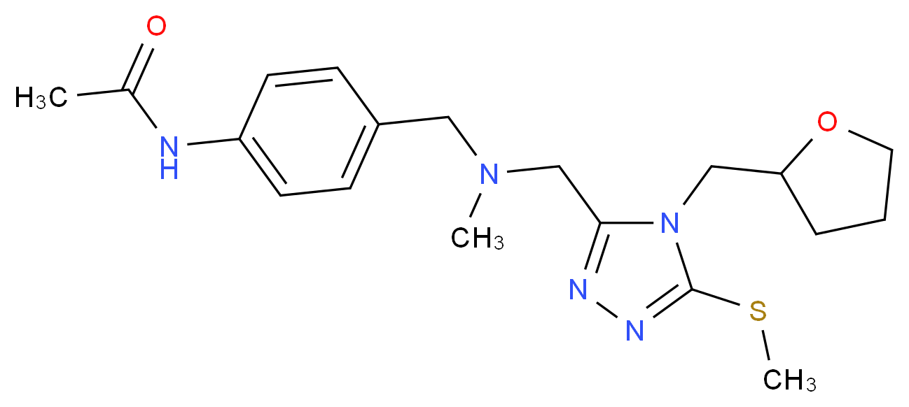N-{4-[(methyl{[5-(methylthio)-4-(tetrahydro-2-furanylmethyl)-4H-1,2,4-triazol-3-yl]methyl}amino)methyl]phenyl}acetamide_Molecular_structure_CAS_)