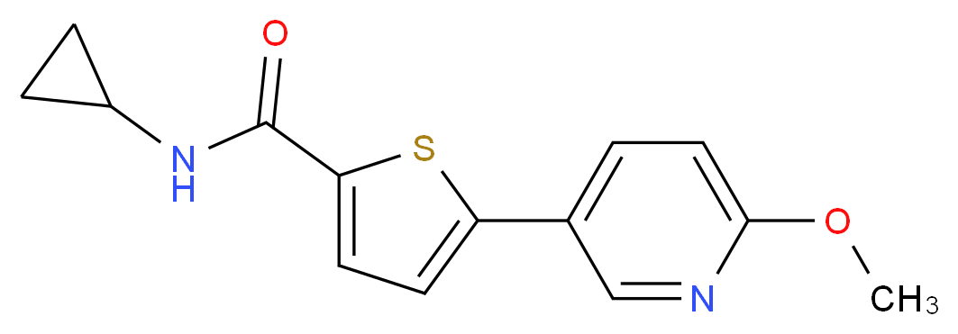 N-cyclopropyl-5-(6-methoxypyridin-3-yl)thiophene-2-carboxamide_Molecular_structure_CAS_)