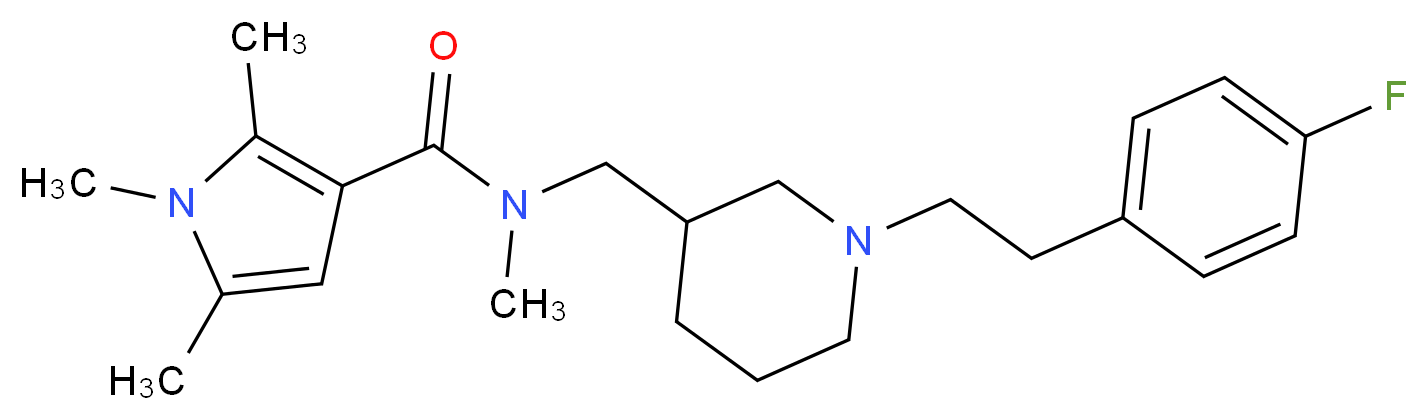 N-({1-[2-(4-fluorophenyl)ethyl]piperidin-3-yl}methyl)-N,1,2,5-tetramethyl-1H-pyrrole-3-carboxamide_Molecular_structure_CAS_)