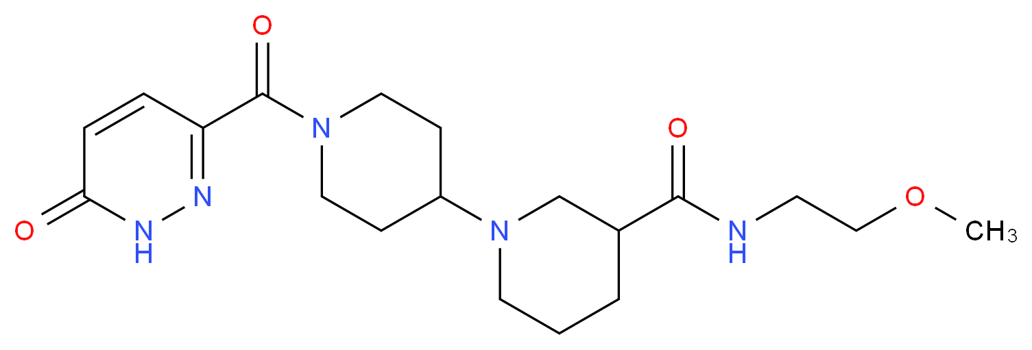 N-(2-methoxyethyl)-1'-[(6-oxo-1,6-dihydropyridazin-3-yl)carbonyl]-1,4'-bipiperidine-3-carboxamide_Molecular_structure_CAS_)