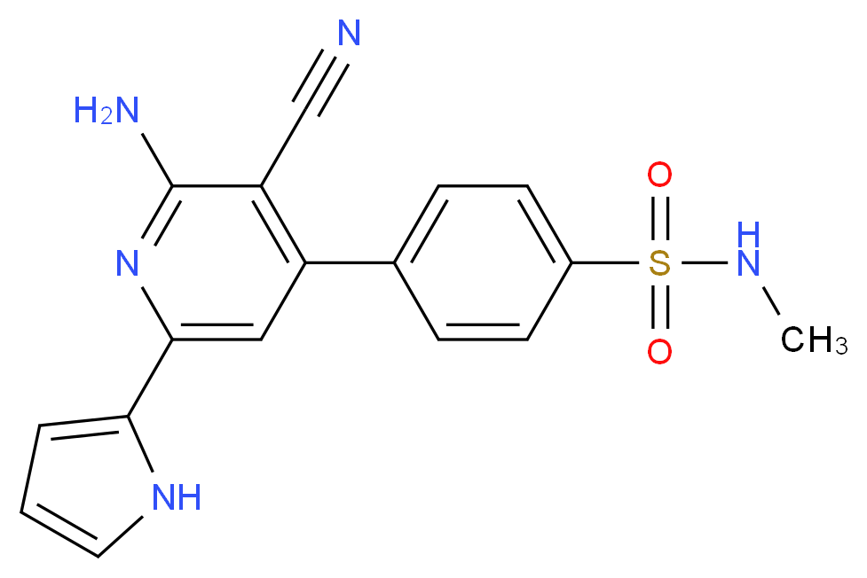 4-[2-amino-3-cyano-6-(1H-pyrrol-2-yl)pyridin-4-yl]-N-methylbenzenesulfonamide_Molecular_structure_CAS_)