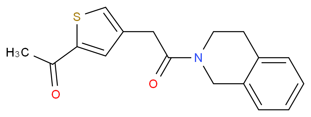 1-{4-[2-(3,4-dihydroisoquinolin-2(1H)-yl)-2-oxoethyl]-2-thienyl}ethanone_Molecular_structure_CAS_)