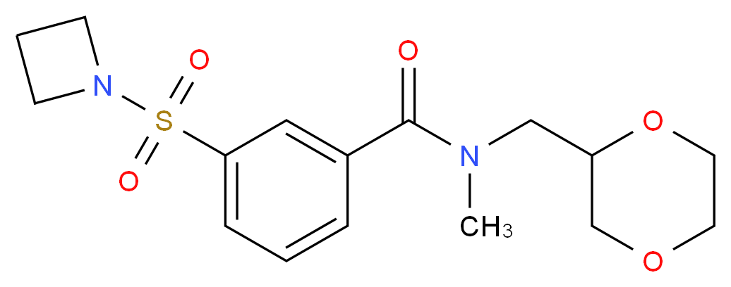 3-(azetidin-1-ylsulfonyl)-N-(1,4-dioxan-2-ylmethyl)-N-methylbenzamide_Molecular_structure_CAS_)