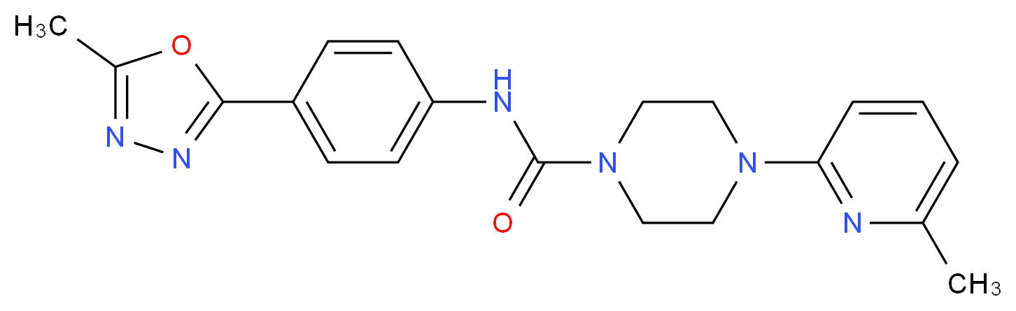 N-[4-(5-methyl-1,3,4-oxadiazol-2-yl)phenyl]-4-(6-methylpyridin-2-yl)piperazine-1-carboxamide_Molecular_structure_CAS_)