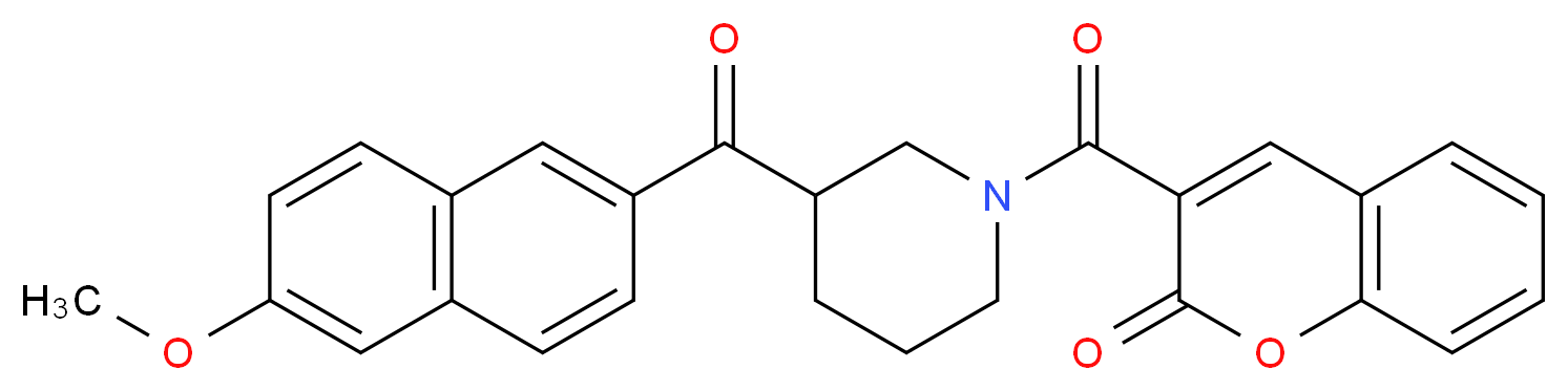 3-{[3-(6-methoxy-2-naphthoyl)-1-piperidinyl]carbonyl}-2H-chromen-2-one_Molecular_structure_CAS_)
