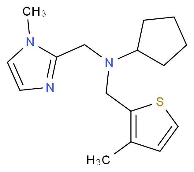 N-[(1-methyl-1H-imidazol-2-yl)methyl]-N-[(3-methyl-2-thienyl)methyl]cyclopentanamine_Molecular_structure_CAS_)