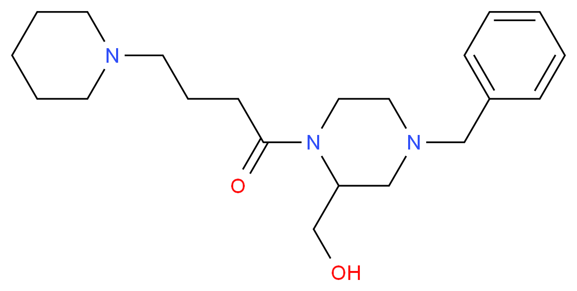 {4-benzyl-1-[4-(1-piperidinyl)butanoyl]-2-piperazinyl}methanol_Molecular_structure_CAS_)