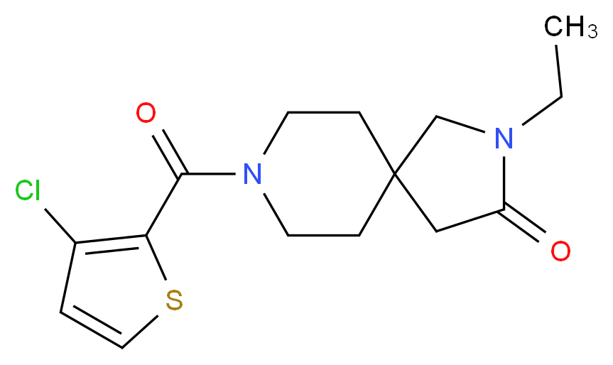 8-[(3-chloro-2-thienyl)carbonyl]-2-ethyl-2,8-diazaspiro[4.5]decan-3-one_Molecular_structure_CAS_)