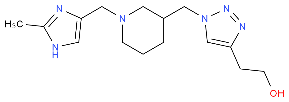 2-[1-({1-[(2-methyl-1H-imidazol-4-yl)methyl]-3-piperidinyl}methyl)-1H-1,2,3-triazol-4-yl]ethanol_Molecular_structure_CAS_)