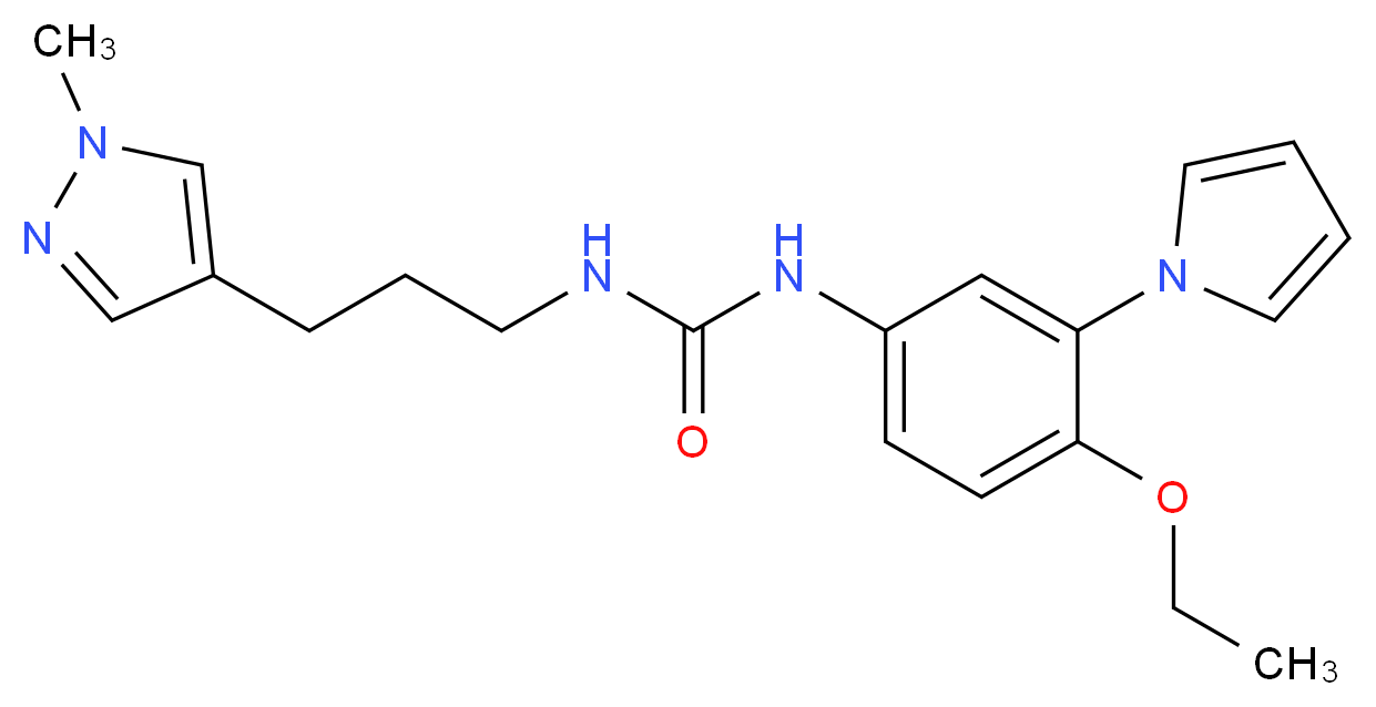 N-[4-ethoxy-3-(1H-pyrrol-1-yl)phenyl]-N'-[3-(1-methyl-1H-pyrazol-4-yl)propyl]urea_Molecular_structure_CAS_)