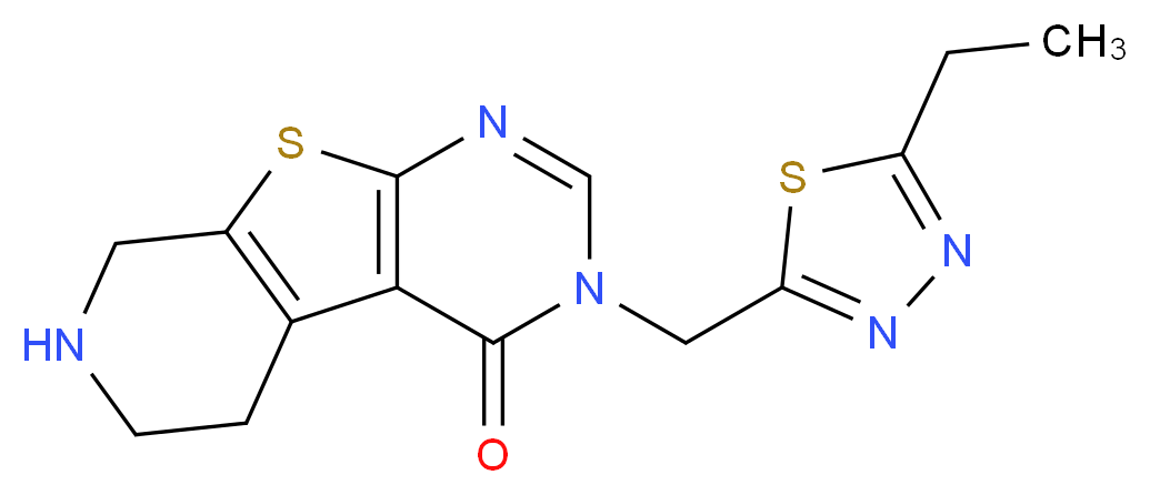 3-[(5-ethyl-1,3,4-thiadiazol-2-yl)methyl]-5,6,7,8-tetrahydropyrido[4',3':4,5]thieno[2,3-d]pyrimidin-4(3H)-one_Molecular_structure_CAS_)