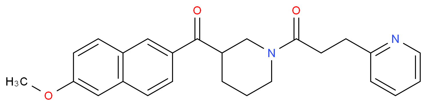 (6-methoxy-2-naphthyl){1-[3-(2-pyridinyl)propanoyl]-3-piperidinyl}methanone_Molecular_structure_CAS_)