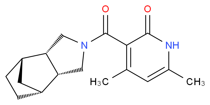 3-[(1R*,2R*,6S*,7S*)-4-azatricyclo[5.2.1.0~2,6~]dec-4-ylcarbonyl]-4,6-dimethylpyridin-2(1H)-one_Molecular_structure_CAS_)