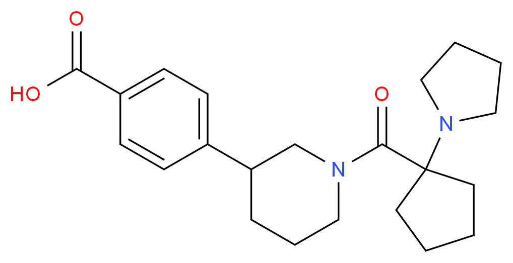 4-{1-[(1-pyrrolidin-1-ylcyclopentyl)carbonyl]piperidin-3-yl}benzoic acid_Molecular_structure_CAS_)