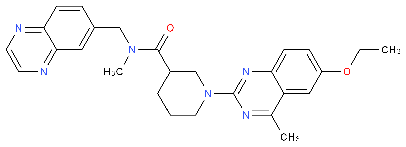 1-(6-ethoxy-4-methyl-2-quinazolinyl)-N-methyl-N-(6-quinoxalinylmethyl)-3-piperidinecarboxamide_Molecular_structure_CAS_)