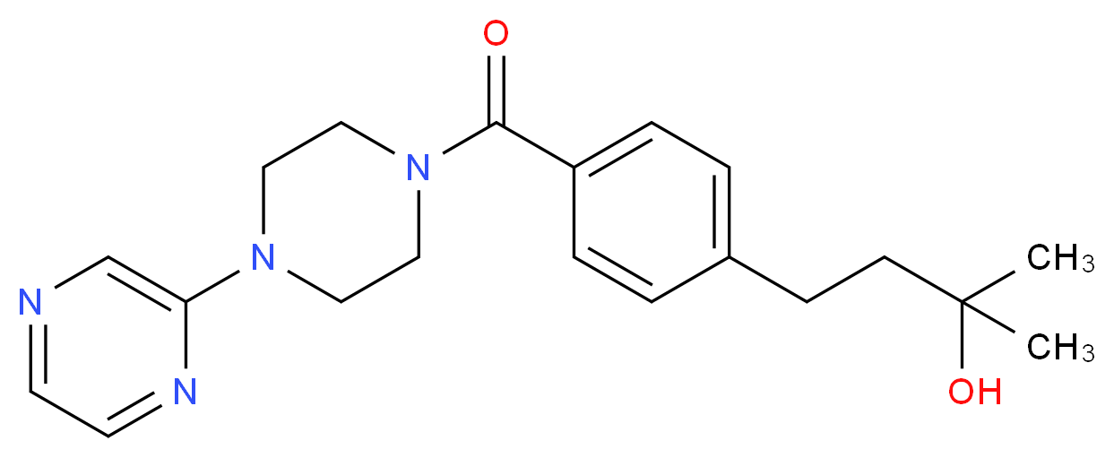 2-methyl-4-(4-{[4-(2-pyrazinyl)-1-piperazinyl]carbonyl}phenyl)-2-butanol_Molecular_structure_CAS_)