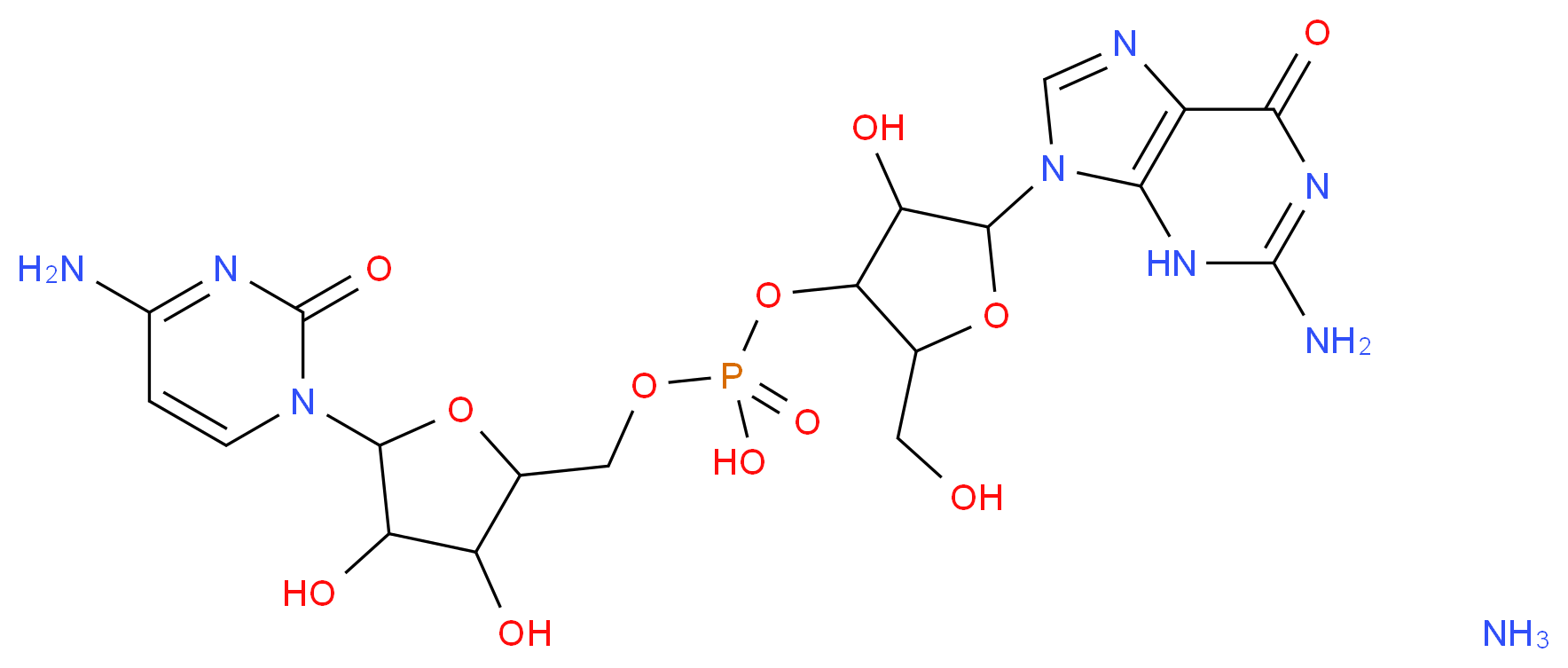 Guanylyl(3′→5′)cytidine ammonium salt_Molecular_structure_CAS_98046-67-4)