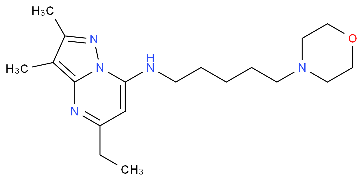 5-ethyl-2,3-dimethyl-N-(5-morpholin-4-ylpentyl)pyrazolo[1,5-a]pyrimidin-7-amine_Molecular_structure_CAS_)