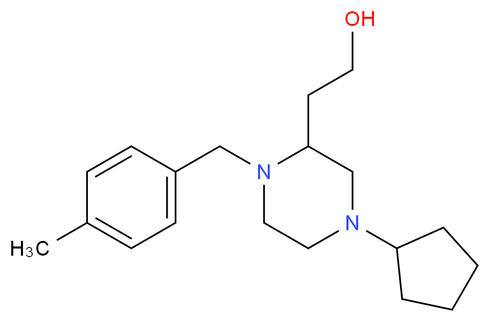 2-[4-cyclopentyl-1-(4-methylbenzyl)-2-piperazinyl]ethanol_Molecular_structure_CAS_)