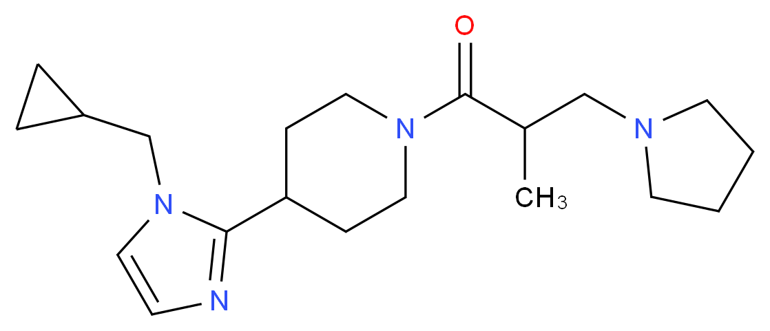 4-[1-(cyclopropylmethyl)-1H-imidazol-2-yl]-1-[2-methyl-3-(1-pyrrolidinyl)propanoyl]piperidine_Molecular_structure_CAS_)