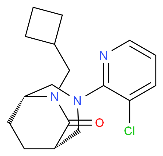 (1S*,5R*)-3-(3-chloro-2-pyridinyl)-6-(cyclobutylmethyl)-3,6-diazabicyclo[3.2.2]nonan-7-one_Molecular_structure_CAS_)