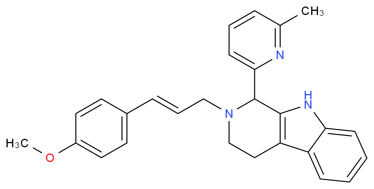 2-[(2E)-3-(4-methoxyphenyl)-2-propen-1-yl]-1-(6-methyl-2-pyridinyl)-2,3,4,9-tetrahydro-1H-beta-carboline_Molecular_structure_CAS_)