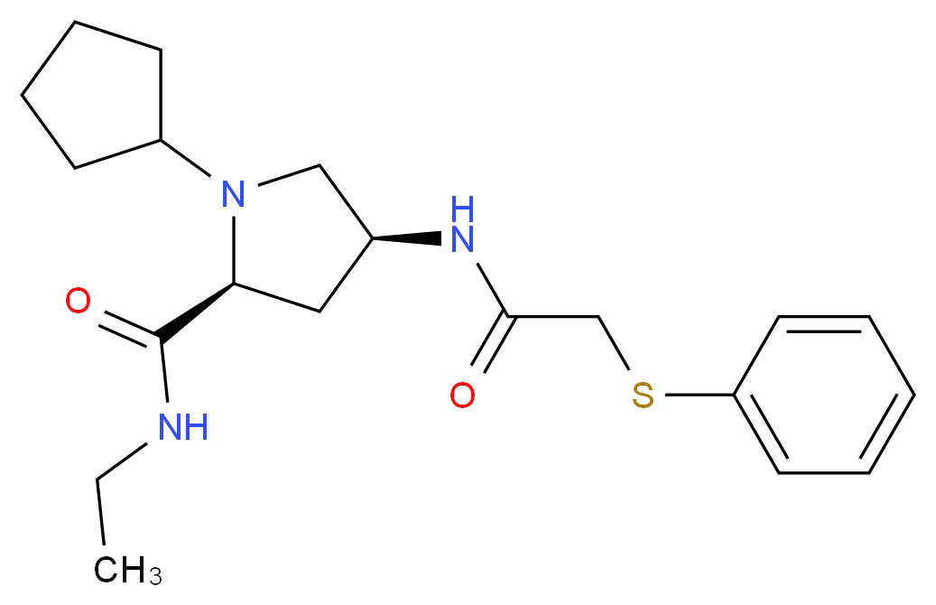 (4S)-1-cyclopentyl-N-ethyl-4-{[(phenylthio)acetyl]amino}-L-prolinamide_Molecular_structure_CAS_)